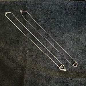 Elegant Silver Heart Pendant Necklaces